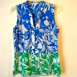 Nautica Sleeveless Blouse Botanical Women's Size Small